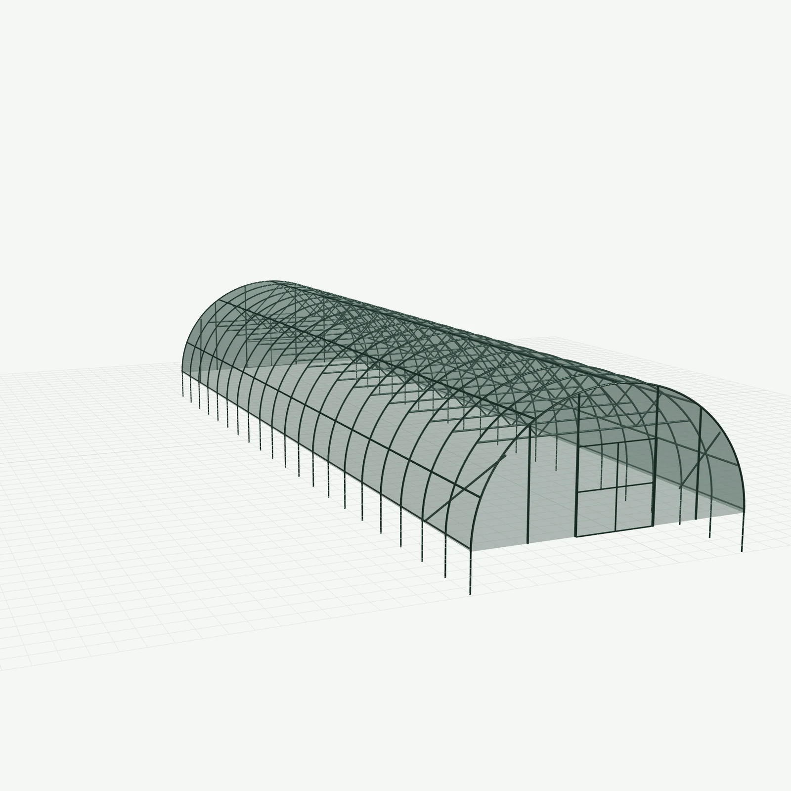 Hoop tunnel frame, 100 ft, built in Chilliwack, BC in September 2022